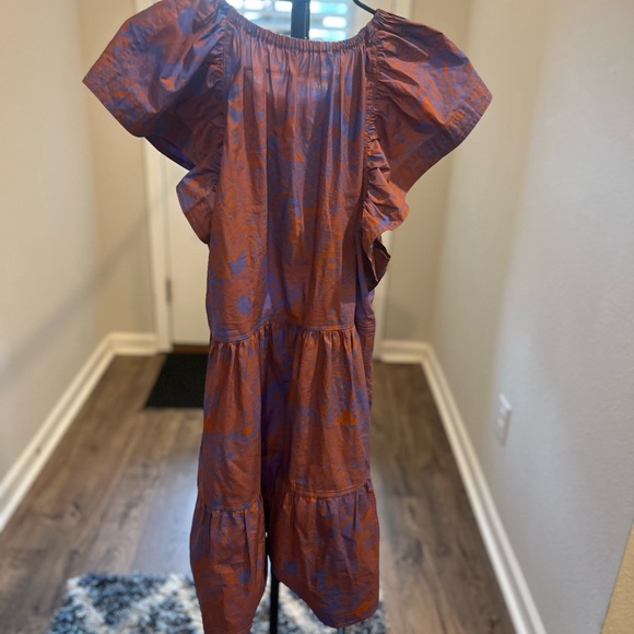 Marie Oliver Rust and Blue Mini Dress - Picture 3 of 11